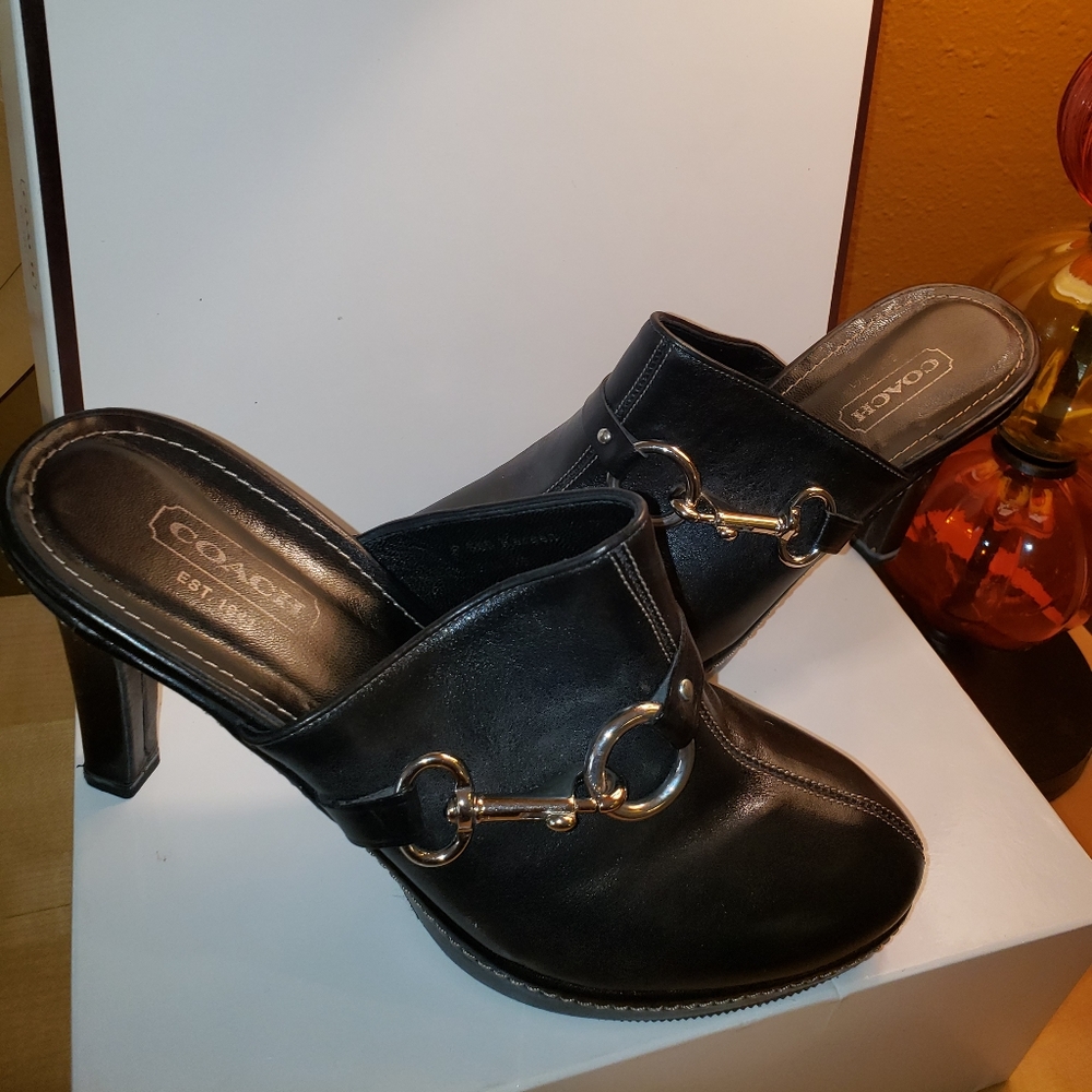 Coach Heel- Mule (black) Size 9 New